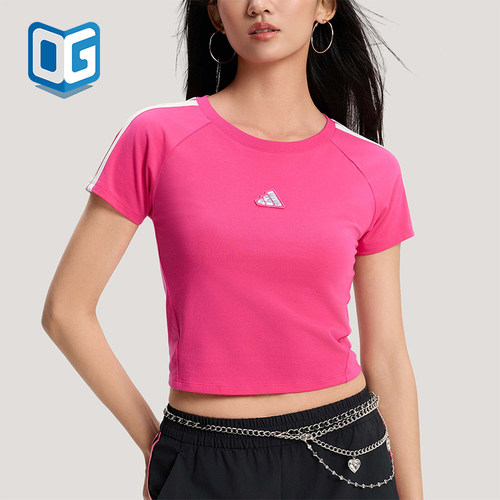 Adidas/阿迪达斯正品DANCE T-SHIRT女士修身短款短袖T恤KS0278