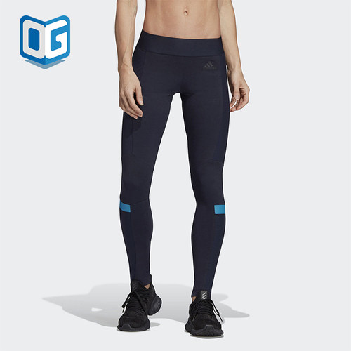 Adidas/阿迪达斯正品新款女藏蓝色跑步健身经典休闲紧身裤DT9365