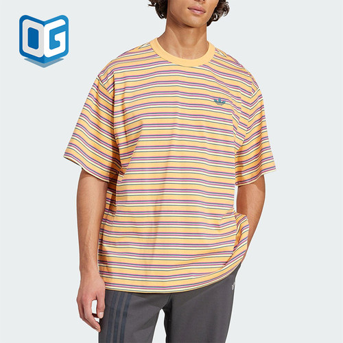 Adidas/阿迪达斯正品2025夏季三叶草男士经典针织透气短袖KB8356