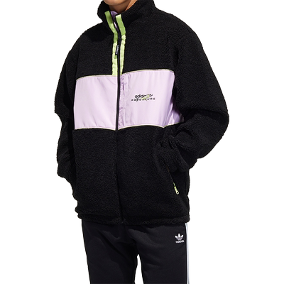 Adidas/阿迪达斯正品三叶草男子羊羔绒拼接拉链夹克外套 GP1869