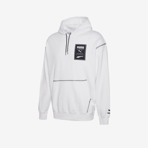 Puma/彪马正品运动男士时尚宽松连帽抽绳休闲印花卫衣套头衫
