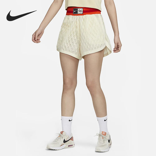 Nike/耐克正品夏季女子高腰网眼织物户外运动短裤DV8292-113
