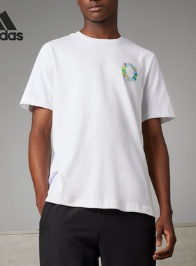 Adidas/阿迪达斯正品新款男士运动针织透气圆领短袖T恤HY4734