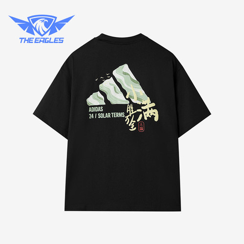 Adidas/阿迪达斯正品夏季款男女休闲透气针织图案时尚短袖KC9258