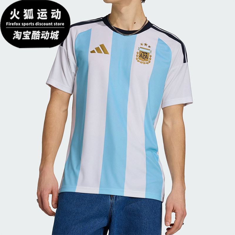 Adidas/阿迪达斯正品Y-3新款男白浅蓝色足球经典短袖球衣KA8069