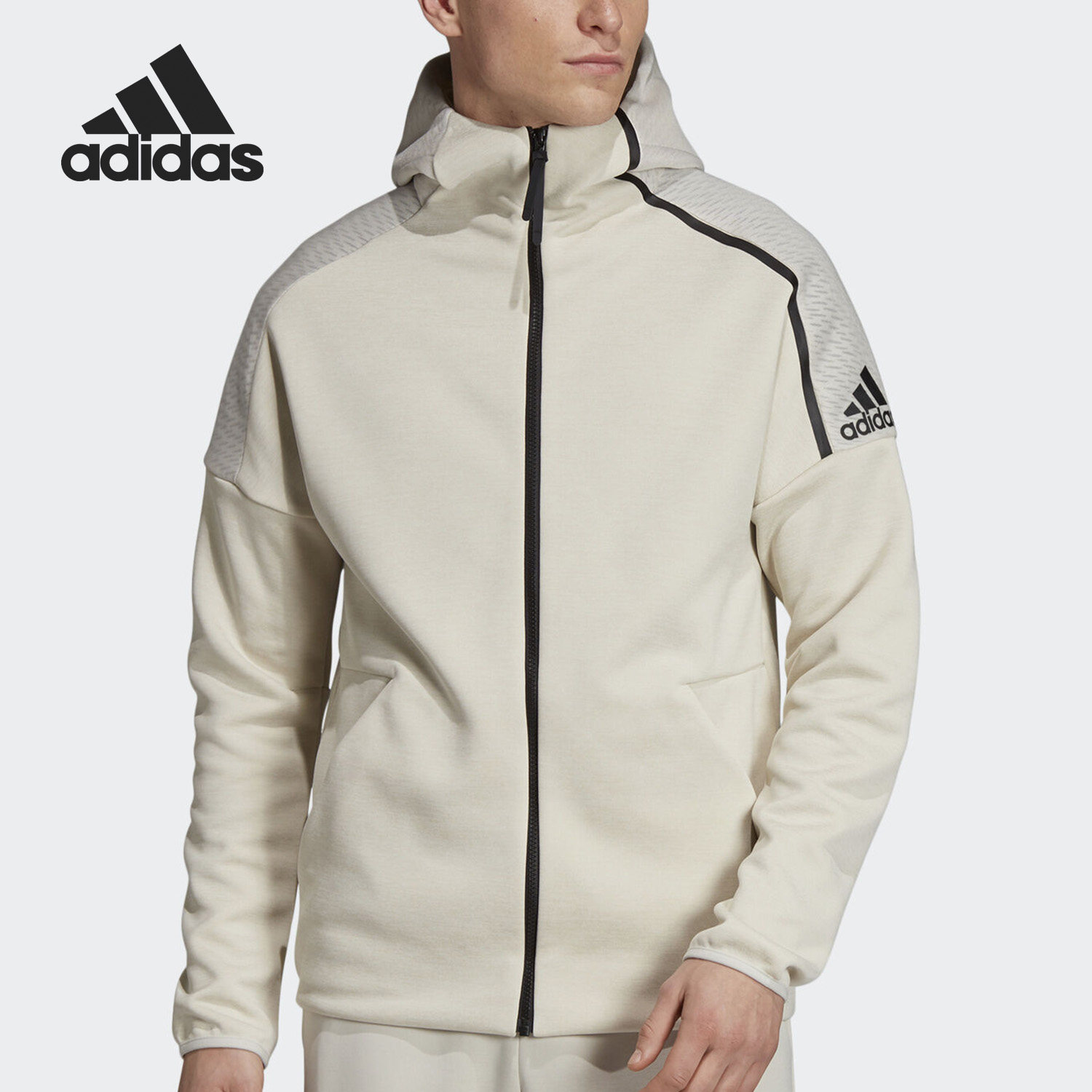 Adidas/阿迪达斯正品男子训练健身运动连帽夹克外套 DT9860