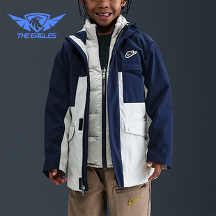 410 2025小童拉链复古三合一两件套羽绒服IR0020 Nike 耐克正品