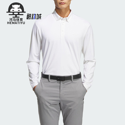 Adidas/阿迪达斯正品2025男士透气套头翻领运动长袖POLO衫JM7115