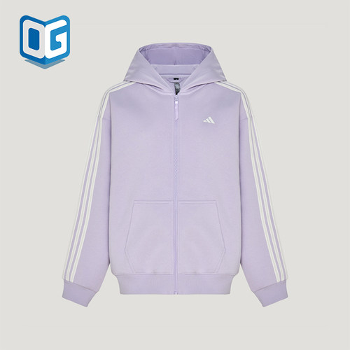 Adidas/阿迪达斯正品女士休闲舒适运动拉链连帽外套KZ1560