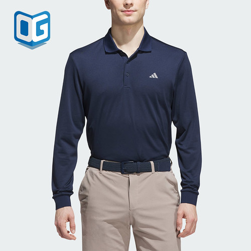 Adidas/阿迪达斯正品男士时尚休闲透气长袖运动POLO衫KA7915
