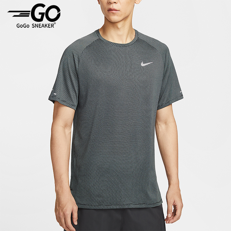 Nike/耐克正品Dri-FIT男士套头跑步针织透气运动短袖HV2208-010