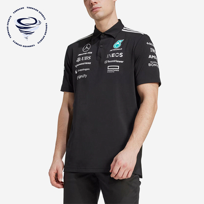 Adidas/阿迪达斯正品TEAMS25新款男黑白色经典短袖Polo衫JW5391