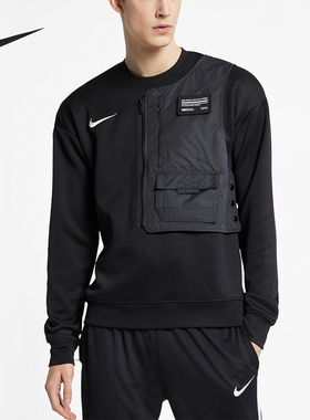 Nike/耐克正品男士常规足球圆领训练套头上衣卫衣AQ0671-010