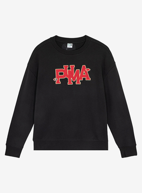 Puma/彪马官方正品春季女士圆领宽松印花休闲运动卫衣625839-01