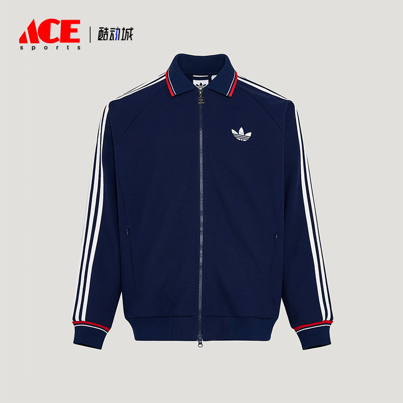 Adidas/阿迪达斯正品三叶草男士日常翻领刺绣运动休闲外套KV8864 - 实物图