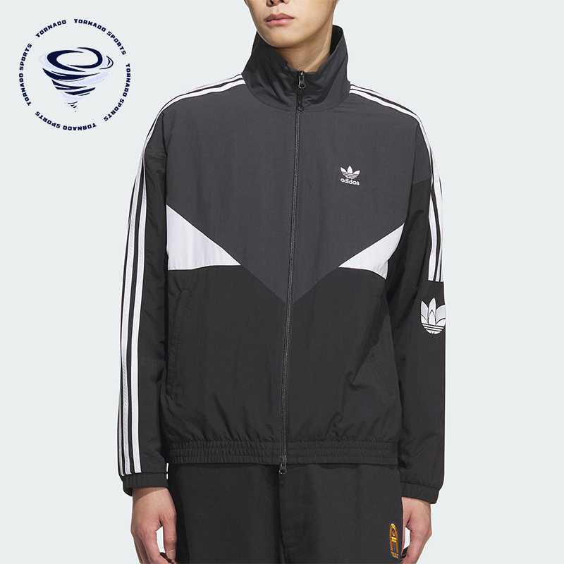Adidas/阿迪达斯正品三叶草男女立领宽松经典梭织运动外套KC3114