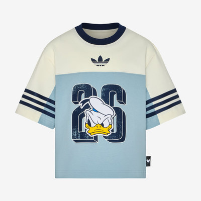 Adidas阿迪达斯正品三叶草儿童图案印花日常通勤短袖T恤LK7142