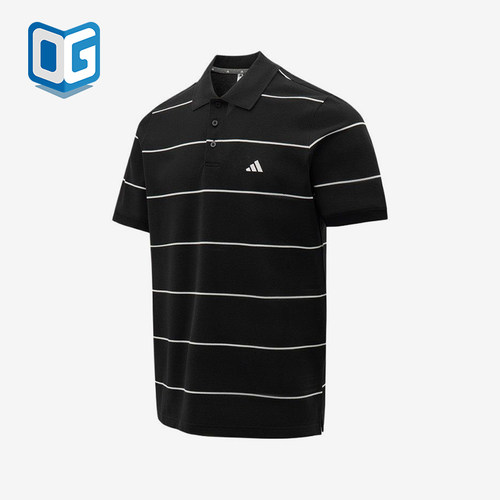 Adidas/阿迪达斯正品新款男黑白色条纹简约经典短袖Polo衫KS0419