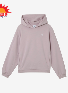 Puma/彪马正品新款女士潮流宽松落肩针织经典连帽卫衣631307-90