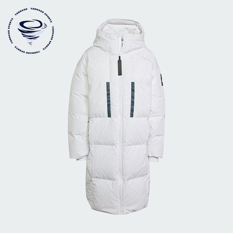 Adidas/阿迪达斯正品新款女士中长款保暖连帽羽绒服IZ4622