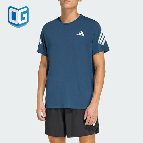 Adidas/阿迪达斯正品2026男士圆领舒适经典跑步运动短袖T恤JZ7692