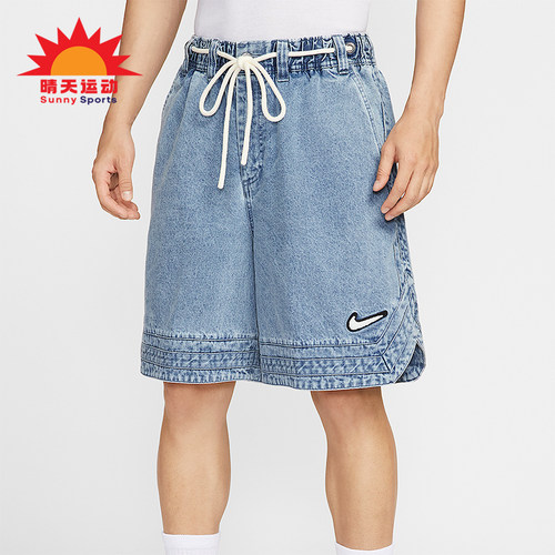 Nike/耐克正品夏季男士复古柔软牛仔布经典篮球短裤HV1914-436