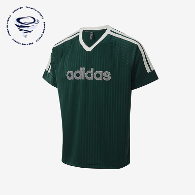 Adidas/阿迪达斯正品条纹简约套头T恤男速干经典休闲短袖KY2143