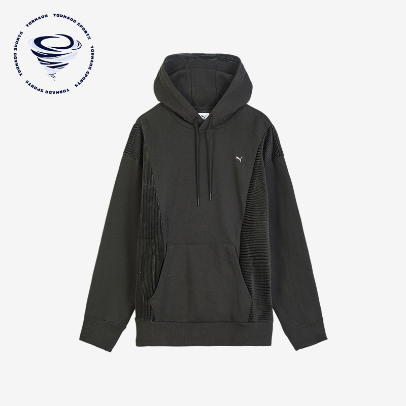 Puma/彪马正品PLUSHVILLE加绒保暖连帽宽松经典长袖卫衣633489-01