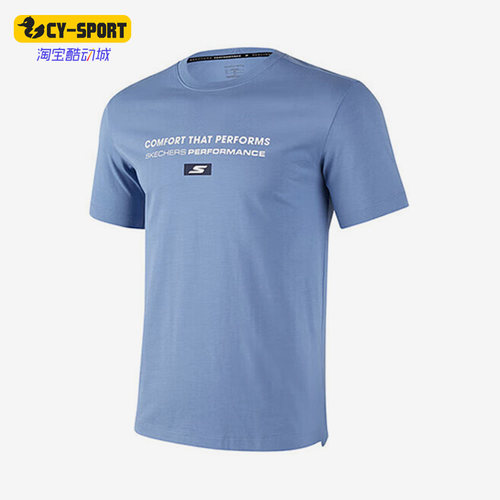 Skechers/斯凯奇正品男子透气休闲圆领运动短袖T恤P223M055-030P