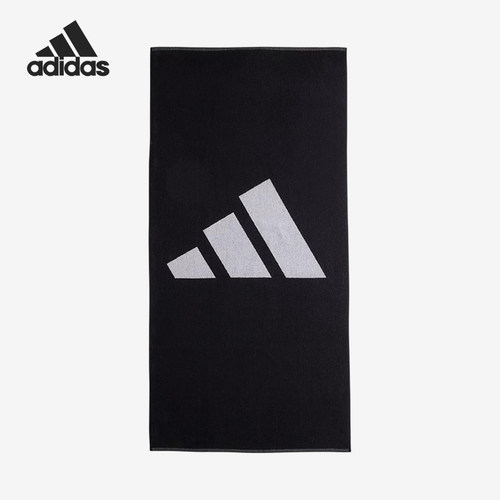 Adidas/阿迪达斯正品黑色男女同款经典LOGO洗澡健身浴巾IU1289