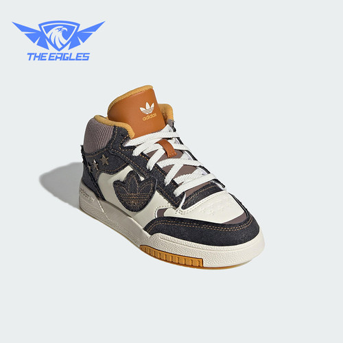 Adidas/阿迪达斯正品三叶草小童运动中帮系带耐磨休闲鞋JS2485