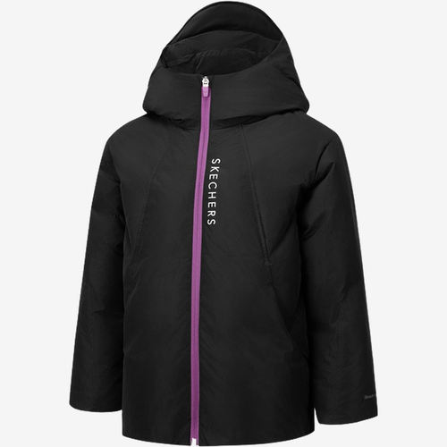 Skechers斯凯奇正品儿童防风拉链连帽长袖羽绒服P425G017-0018