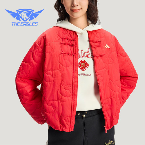 Adidas/阿迪达斯正品冬季女士柔软新中式简约经典时尚棉服KS0630