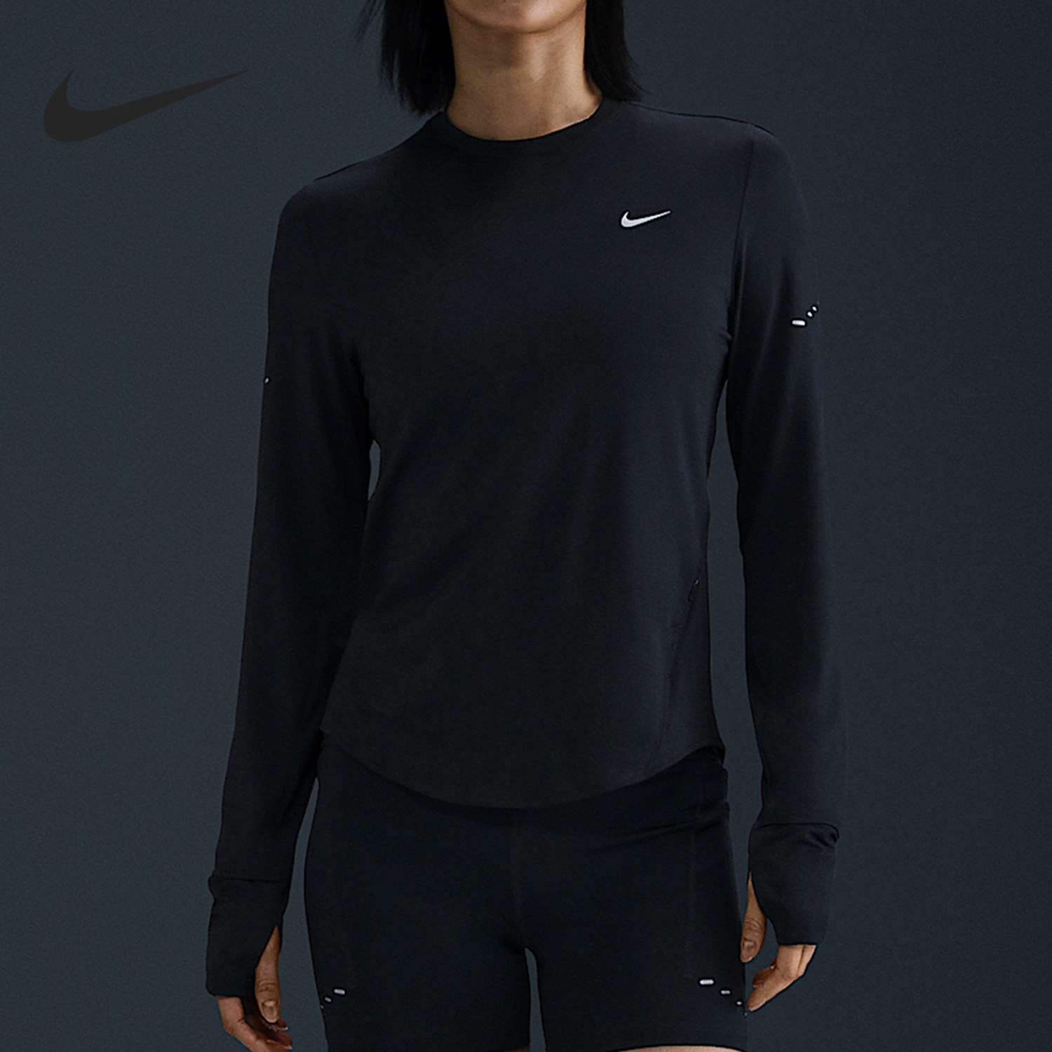 Nike/耐克正品Swift Dri-FIT女士跑步健身长袖T恤HQ0504-010 - 实物图