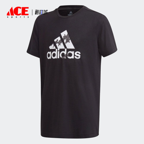 Adidas/阿迪达斯正品夏季新款大童男女运动休闲短袖T恤GE0534