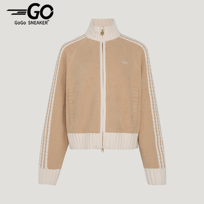 Adidas/阿迪达斯正品三叶草女士宽松时尚立领轻柔针织外套KV8866