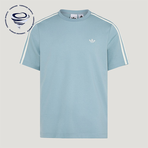 Adidas/阿迪达斯正品三叶草男士经典三条纹经典修身圆领T恤KY8464
