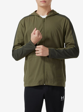 UA/安德玛正品新款男士户外健身训练运动针织连帽外套1379674-390