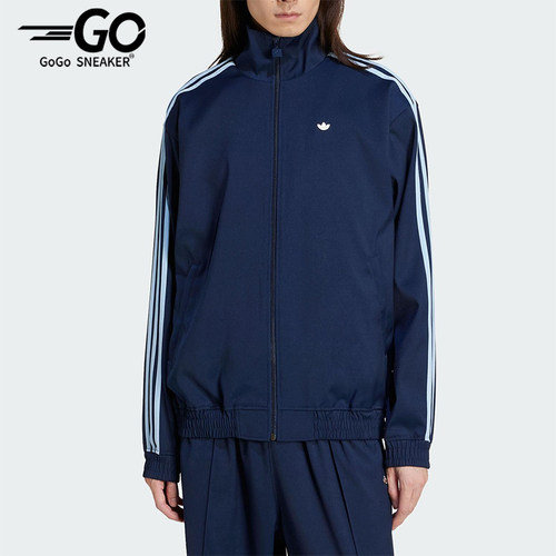 Adidas/阿迪达斯正品三叶草女士经典三条纹梭织立领外套JC6358