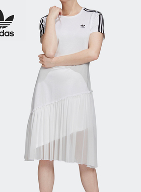 Adidas/阿迪达斯正品Tulle Dress三叶草女子运动连衣裙GK3662