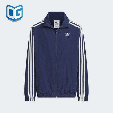 Adidas/阿迪达斯正品三叶草儿童翻领拉链运动夹克外套JM4680