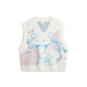 女子休闲宽松印花V领套头背心编织衫 新款 AMVT030 李宁正品 Lining