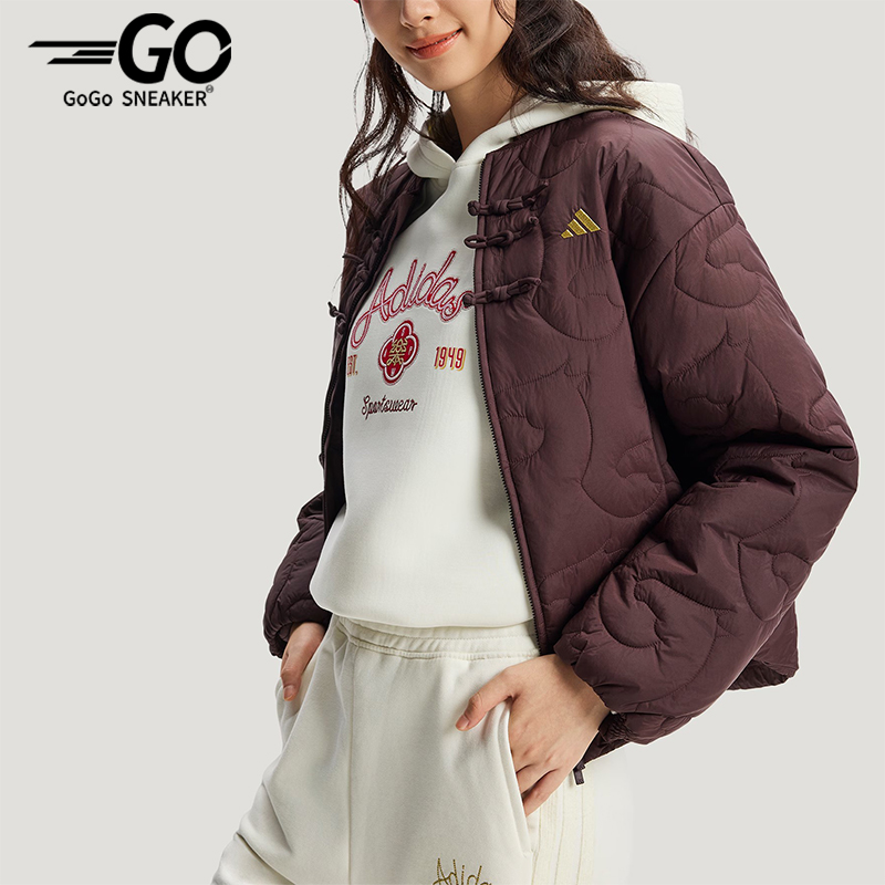 Adidas/阿迪达斯正品冬季女士宽松保暖运动休闲复古棉服KS0629