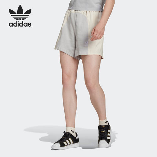 Adidas/阿迪达斯正品当季新款三叶草拼接女子运动短裤HC7038