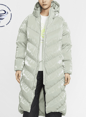 Nike/耐克正品WINDPUFFER女士连帽长款亮面棉服FV7828-370