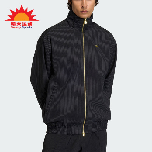Adidas/阿迪达斯正品三叶草男士休闲立领竖条纹运动外套KC9051