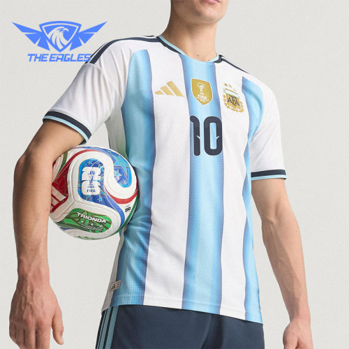 Adidas/阿迪达斯正品2025男士运动圆领套头透气足球短袖KH3934