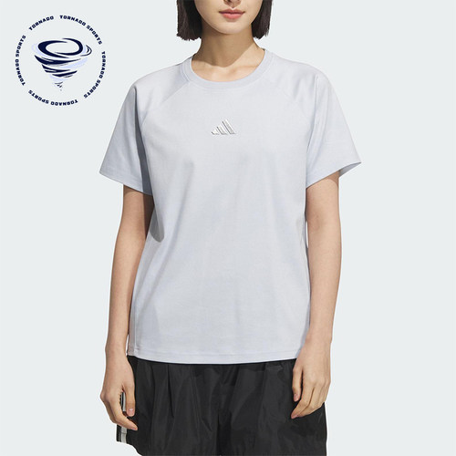 Adidas/阿迪达斯正品2025夏季款女士运动经典针织圆领短袖KB7596