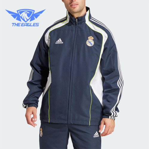 Adidas/阿迪达斯正品2025男士拼接足球经典立领训练外套JF2575