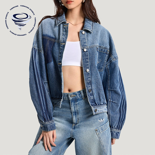 Adidas/阿迪达斯正品三叶草DENIMJACKET新款经典女夹克外套KR5042